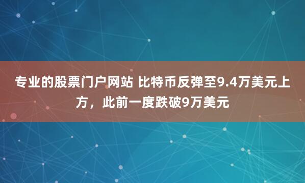 专业的股票门户网站 比特币反弹至9.4万美元上方，此前一度跌破9万美元