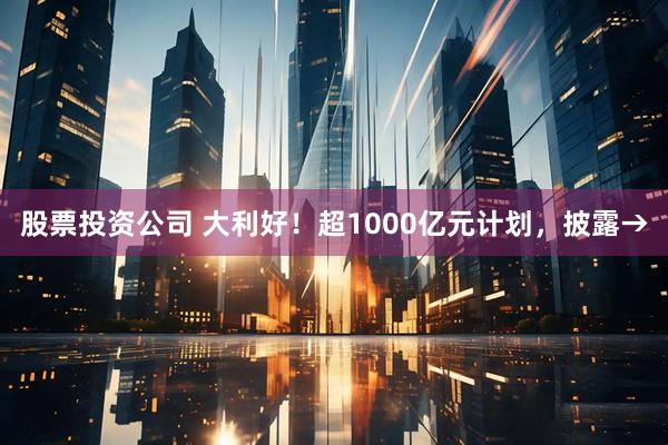 股票投资公司 大利好！超1000亿元计划，披露→
